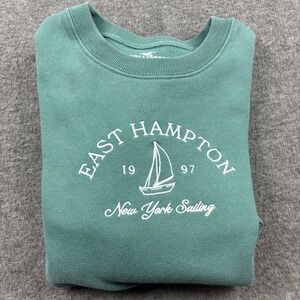 Hollister East Hampton New York Sailing Sweatshirt XXS Crewneck Green Nautical